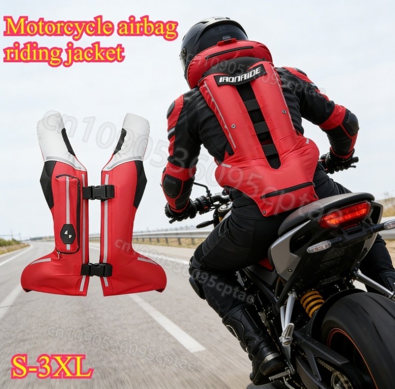 Motorcycle Gear With Airbag - オートバイエアバッグベストバイク反射材付き転倒防止ライディングボディプロテクタージャケットモトエアバッグ安全装備衝突防止