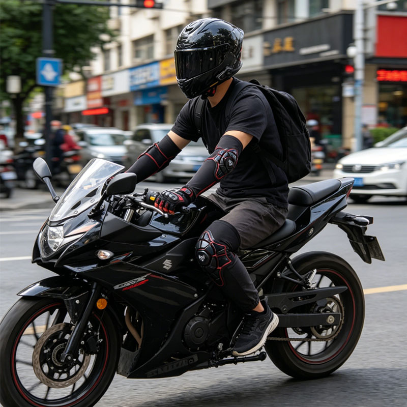 Motorcycle Gear Sleeve - オートバイオフロードダートバイク保護具セット 膝パッド 肘サポーター アームスリーブパッド MX MTB