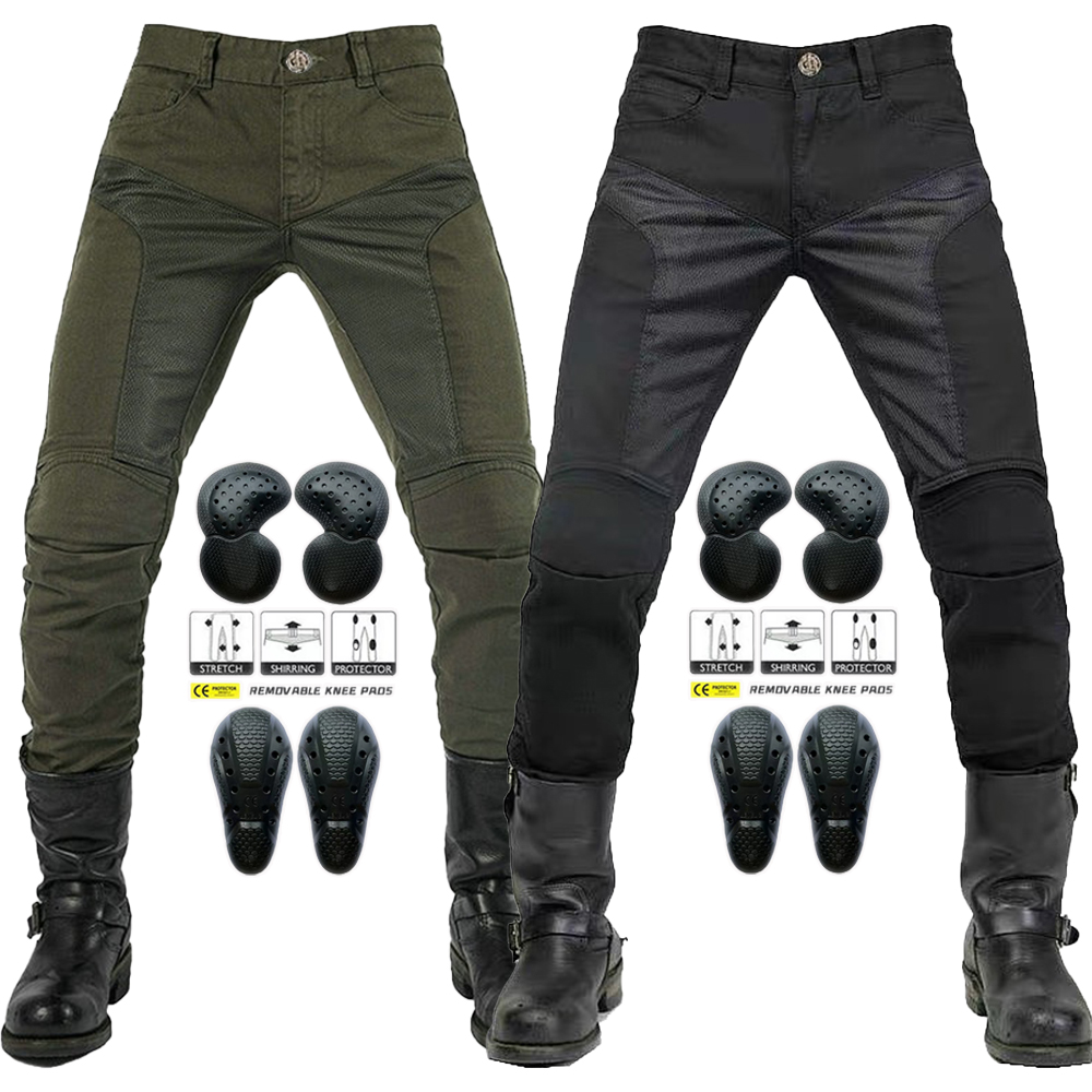 Motorcycle Gear For Summer - オートバイ用サマーライディングジーンズ,通気性,伸縮性,モトクロスパンツ,固定ベルト,ニーギア,新品,2022