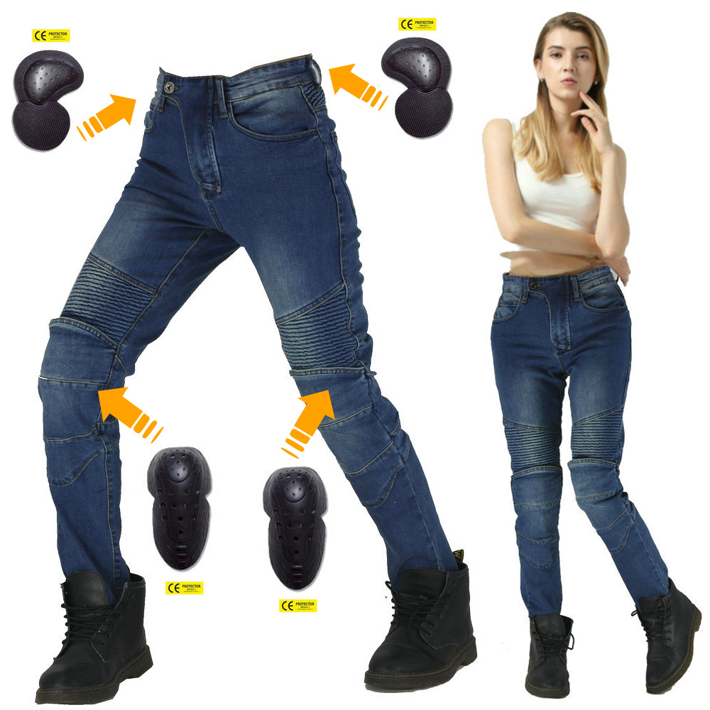 プロ仕様保護ギア女性用バイクライディングジーンズ転倒防止保護 - Motorcycle Gear Wash のレビューと価格
