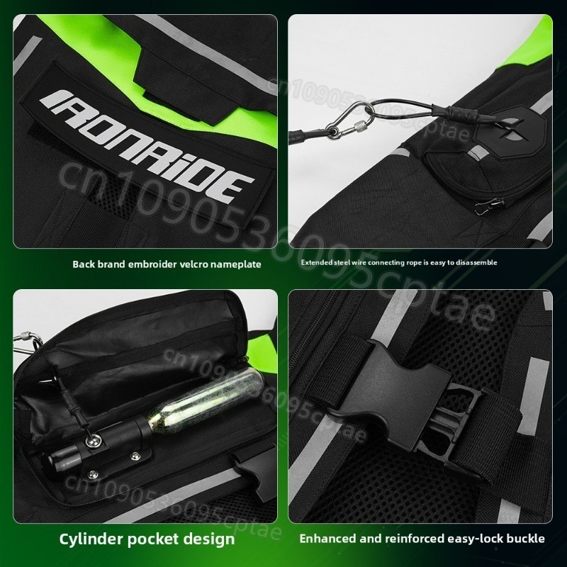 オートバイエアバッグベストバイク反射材付き転倒防止ライディン - Motorcycle Gear With Airbag のレビューと価格