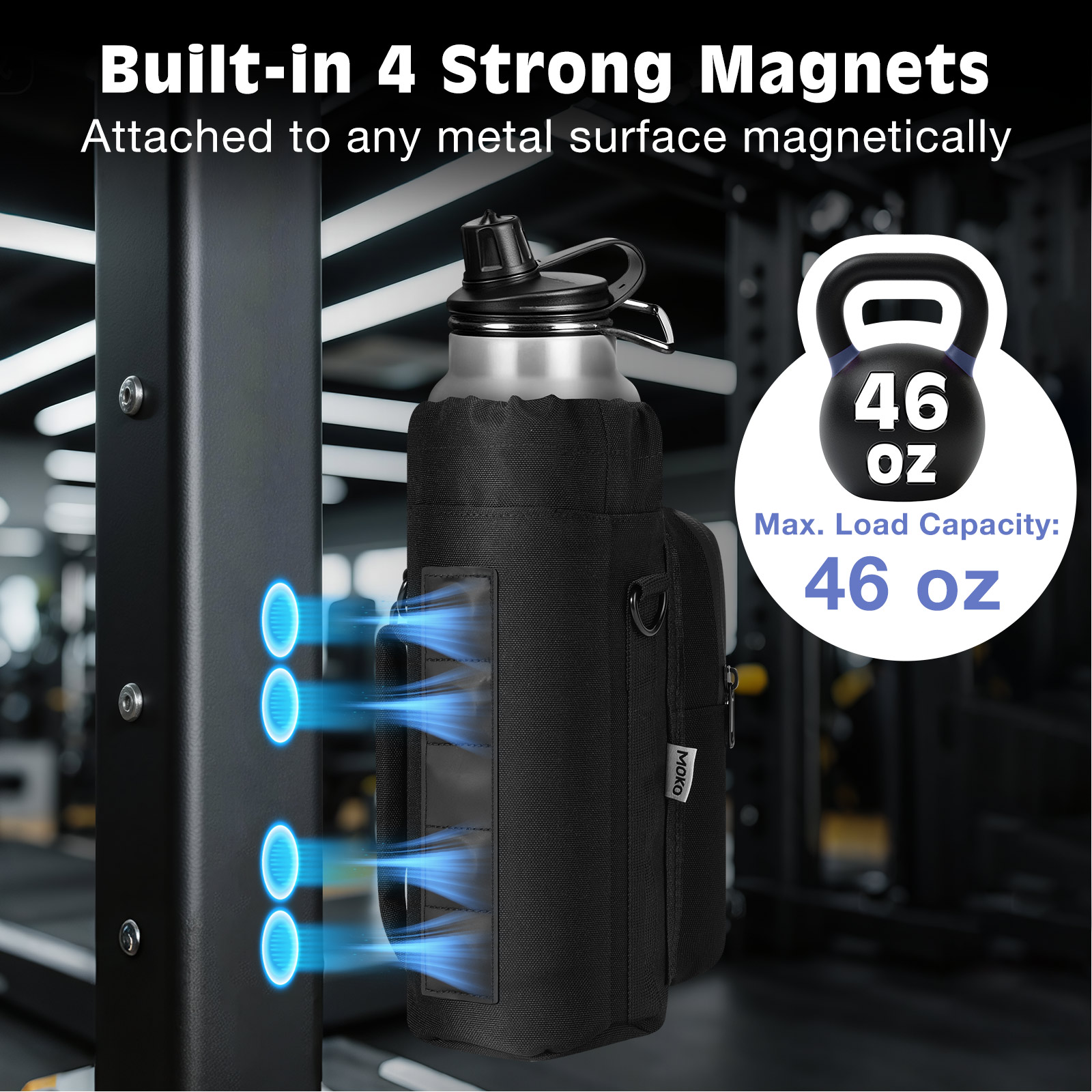 MoKo マグネット式ジムバッグ、透明なスマホポケット付きマ - Magnetic Tank Bag のレビューと価格