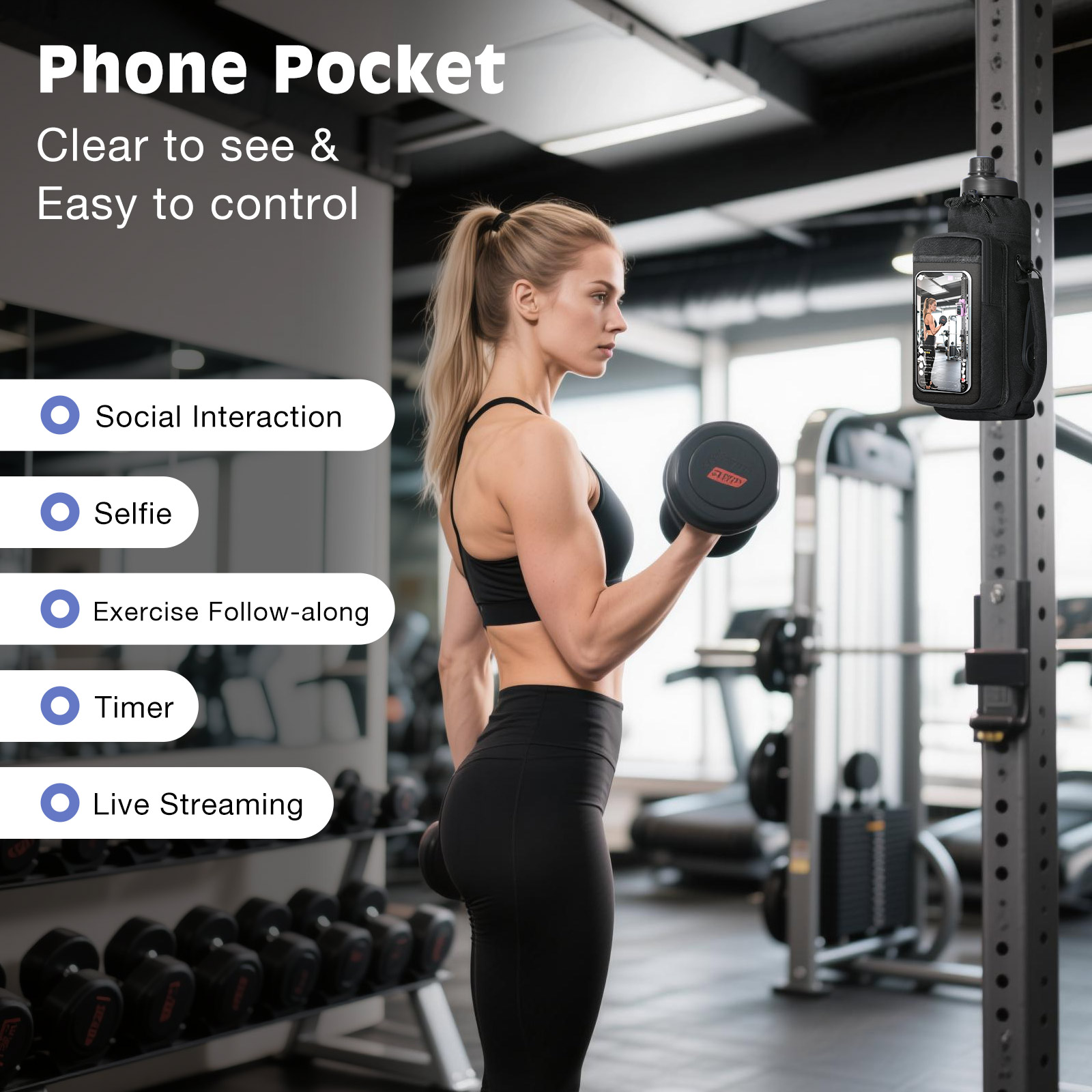 MoKo マグネット式ジムバッグ、透明なスマホポケット付きマ - Magnetic Tank Bag のレビューと価格