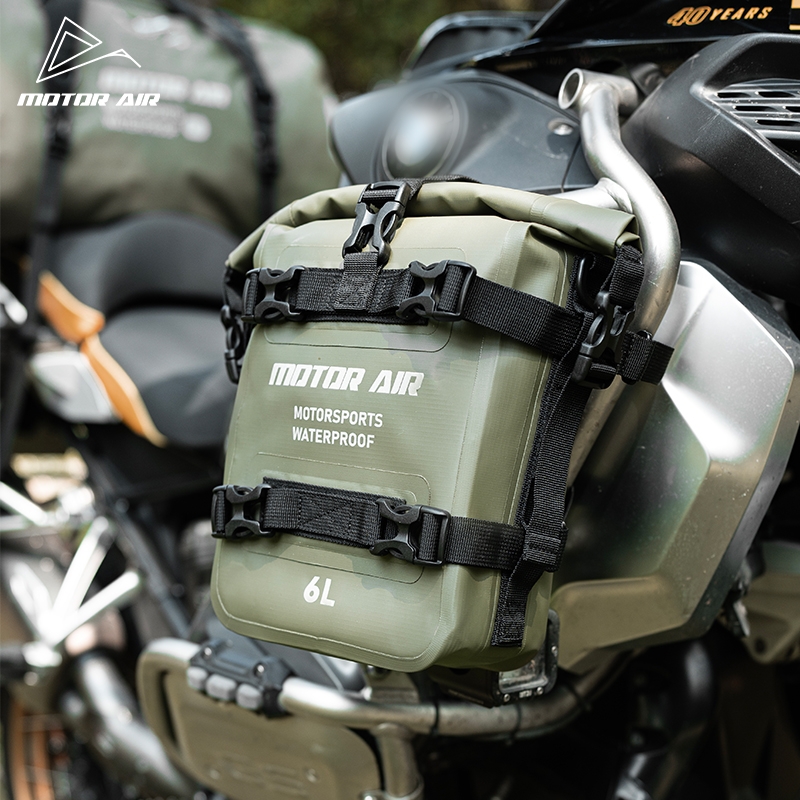 モーターエア 6L オートバイバッグアーミーグリーンクラッシ - Motorcycle Gear With Airbag のレビューと価格