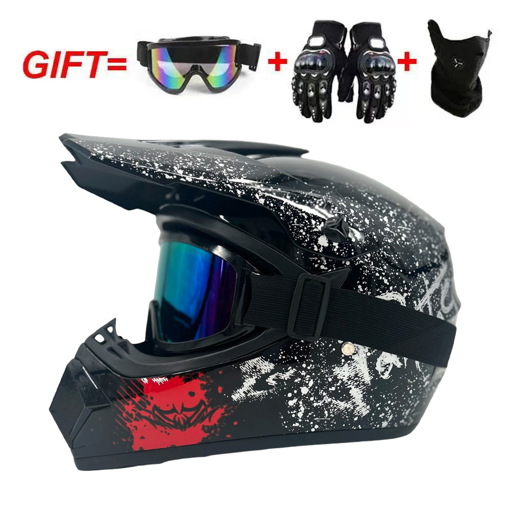 ダートバイクギア：ユースキッズ用オフロードバイクヘルメット、 - Motorcycle Gear Youth のレビューと価格
